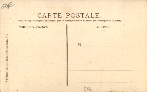 Postcard Courbevoie Hauts de Seine, Boulevard de street view, building
