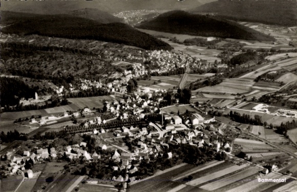 Postcard Bammental in Baden, aerial photograph