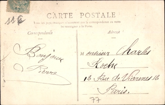 Letters Ak Meaux Seine-et-Marne, gedeeltelijk uitzicht, gebouw, monument toren, kerk, brug
