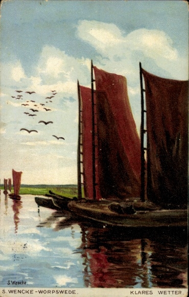 Artist Postcard Wencke, S., Worpswede in Lower Saxony, Clear Weather