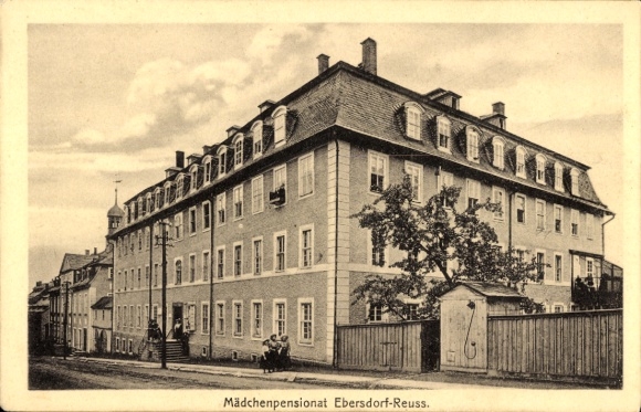 Postcard Ebersdorf in Thuringia, girls' boarding school