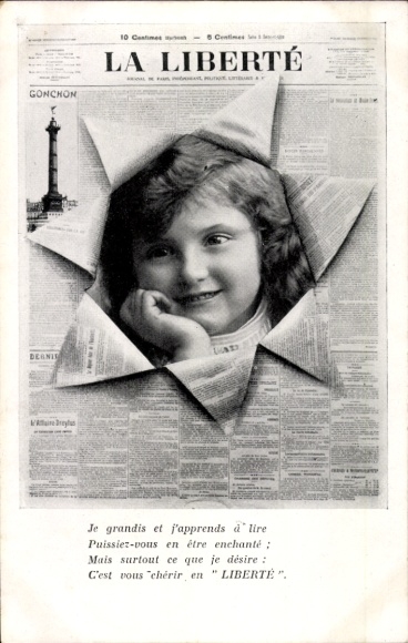 Newspaper PC newspaper La Liberte, child portrait