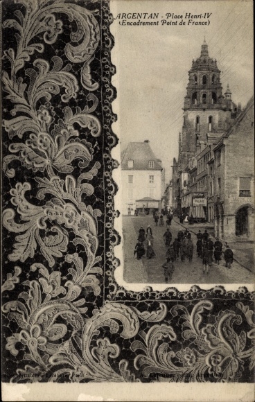 Postcard Argentan Orne, Place Henri IV, Towel