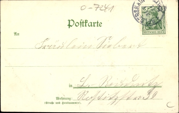 litho Köhra Belgershain in Saksen, Julius Hoffmann's herberg, kerk, school, pastorie