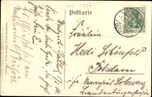 Postcard Wendisch Buchholz Märkisch Buchholz, school
