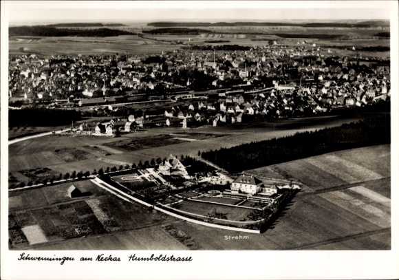 Ak Schwenningen am Neckar, luchtfoto, Humboldtstraße