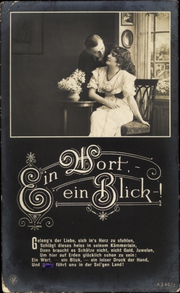 Postcard lovers, a word a look, NPG A240/3, prisoner of war camp Tengern