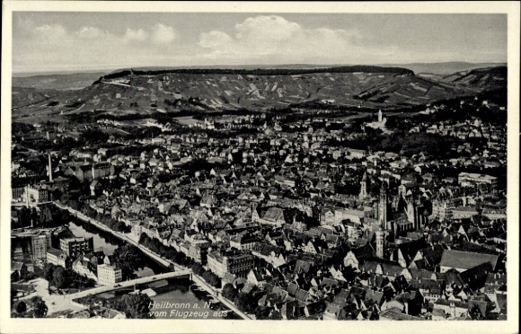 Postcard Heilbronn am Neckar, aerial photograph