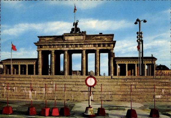 Ak Berlin, Mauer am Brandenburger Tor