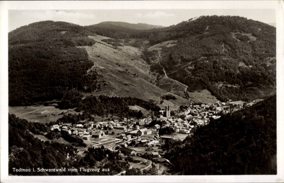 Postcard Todtnau in the Black Forest, aerial photograph
