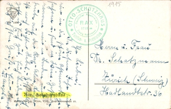 Artist Postcard Hess, Bruno, shelter