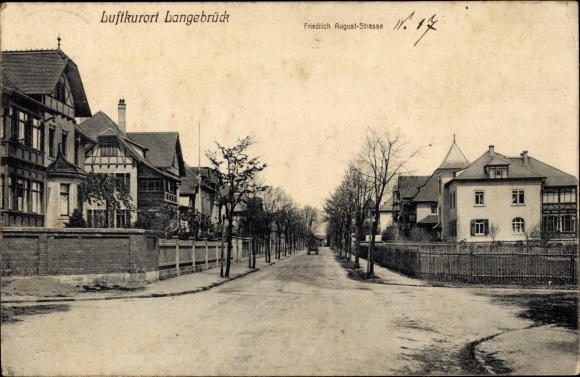Postcard Dresden Langebrück, view of Friedrich August-Strasse