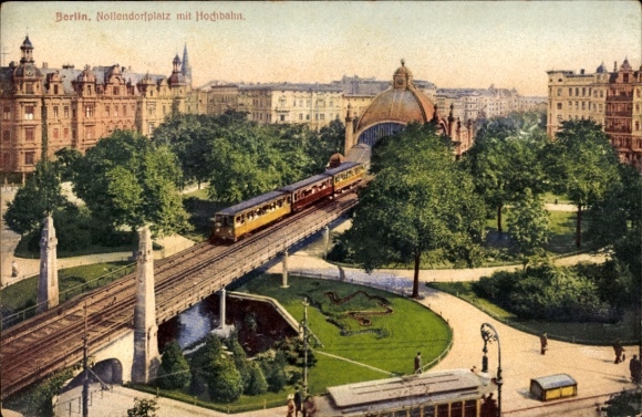 Ak Berlin Schöneberg, Nollendorfplatz mit Hochbahn