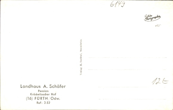 Postcard Fürth im Odenwald, Landhaus A. Schäfer, Pension Kräckelbacher Hof