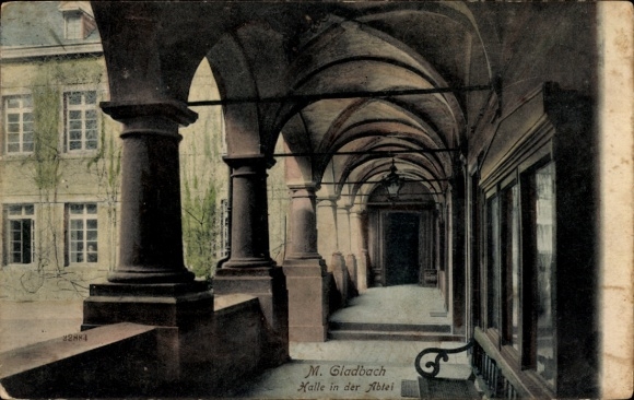 Postcard Bergisch Gladbach North Rhine Westphalia, arched hall, columns, architecture