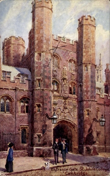 Künstler Ak Cambridge East England, Eingangstor, St. John's College, Tuck 8940