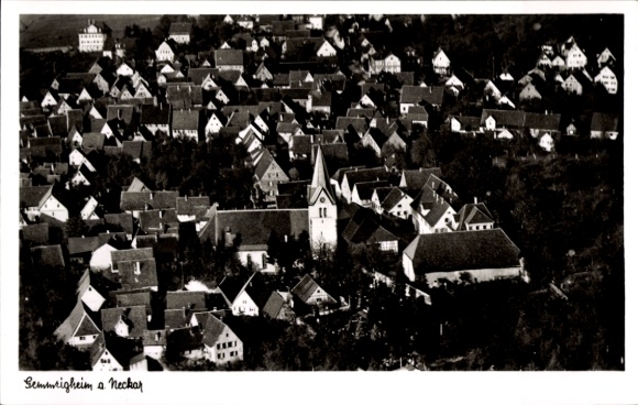 Postcard Gemmrigheim am Neckar, aerial photograph