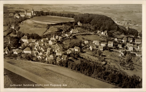 Postcard Sulzbürg Mühlhausen in the Upper Palatinate, aerial photograph