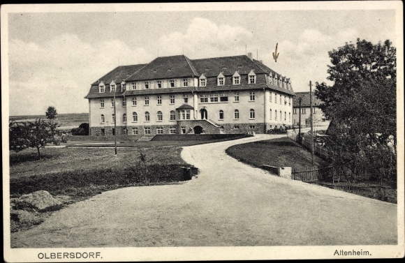 Postcard Olbersdorf in Saxony, view of the old people&#39;s home