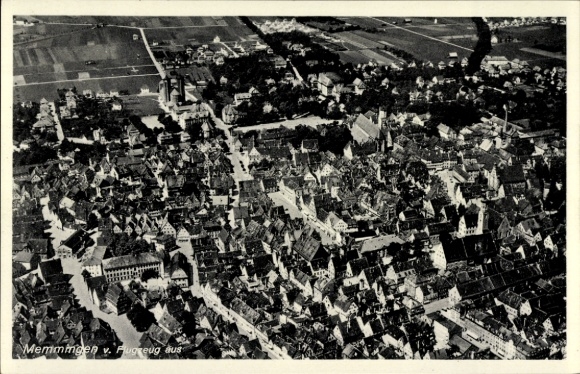 Postcard Memmingen in Swabia, aerial photograph of the town