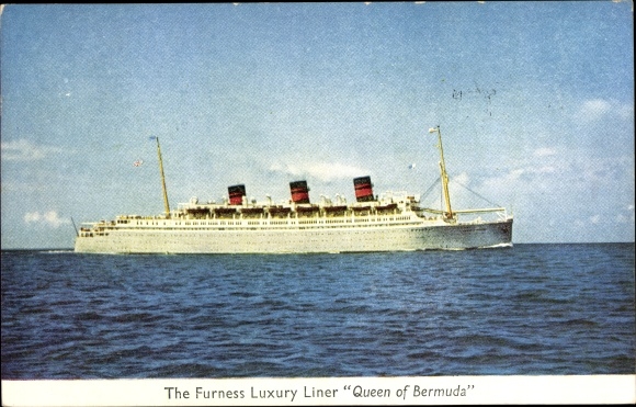 Ak The Furness Luxury Liner Queen of Bermuda, stoomboot, stoomboot