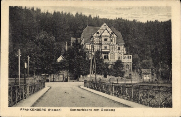 Postcard Frankenberg an der Eder Hesse, Hotel zum Gossberg, half-timbered house