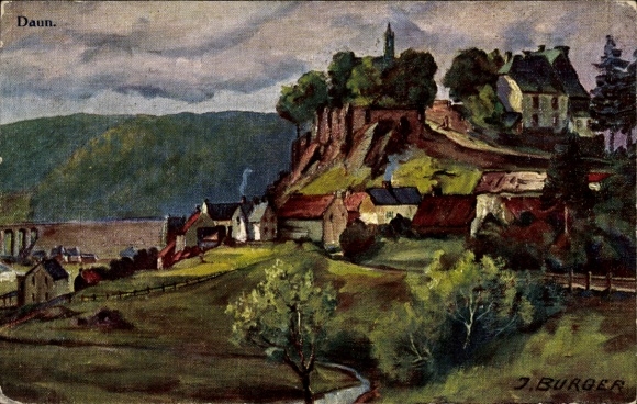 Künstler Ak Burger, J., Daun in der Eifel, Ortsmotiv