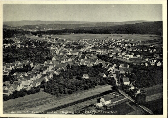 Postcard Weil im Dorf Weilimdorf Stuttgart in Württemberg, aerial photograph