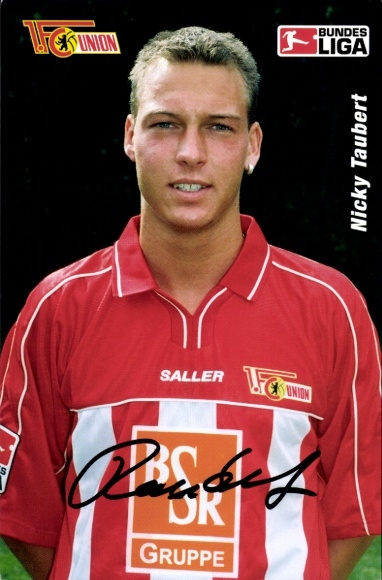 Autogrammkarte Fußballer Nicky Taubert, 1. FC Union Berlin, Autogramm
