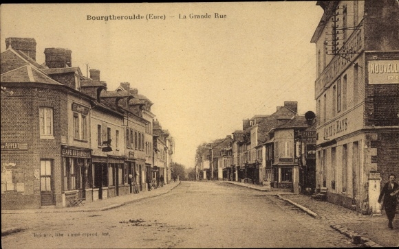 Postcard Bourgtheroulde Eure, The High Street