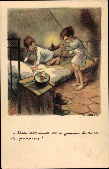 Artist Postcard Poulbot, Francisque, So They Never Sleep, Bedbugs