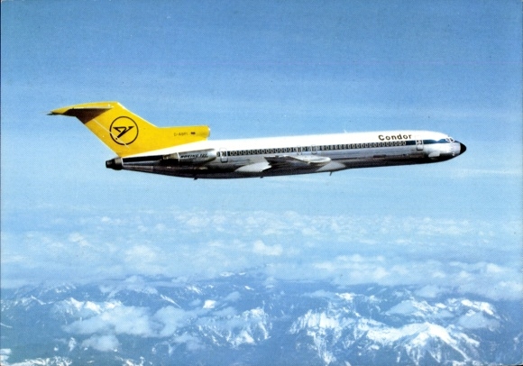 Postcard passenger aircraft Condor, Boeing 727 230 Europa Jet