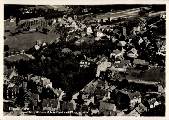 Postcard Schömberg in the Black Forest Württemberg, aerial photograph