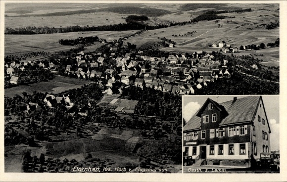Postcard Dornhan in the Black Forest, aerial photograph