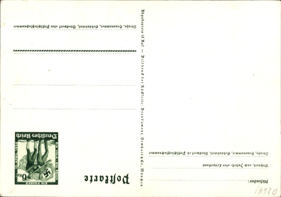 Postal stationery Postcard Klein, One People, One Reich, One Führer, Anschluss of Austria 1938, Greater Germany