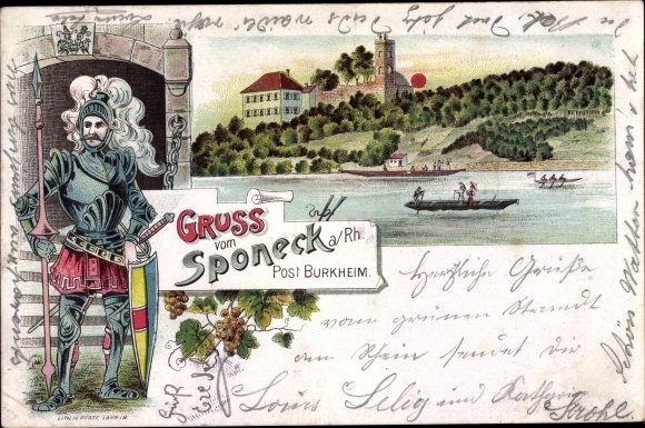 Chromo-Litho Jechtingen Sasbach am Kaiserstuhl, Sponeck Castle