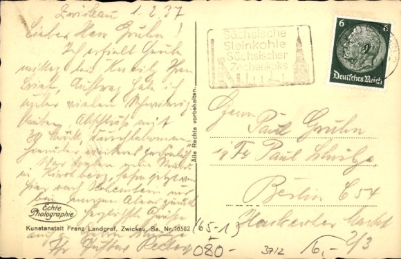 Postcard Zwickau in Saxony, train station