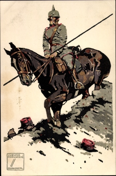Artist PC Hohlwein, Ludwig, German cavalryman, Frenchman