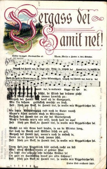 31 individual song cards, Anton Günther