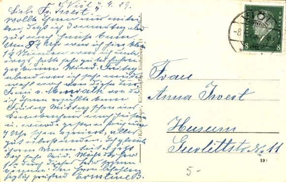 Postcard Viöl in North Frisia, honorary monument