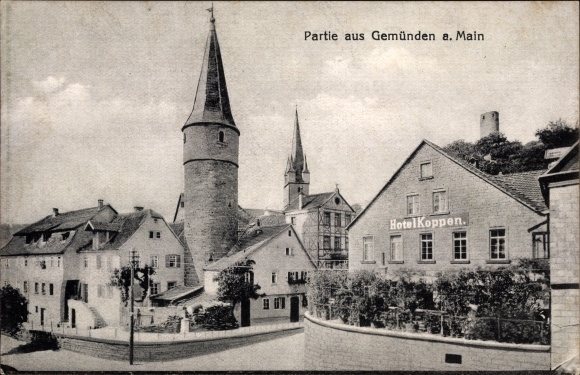 Postcard Gemünden am Main Lower Franconia, Hotel Koppen