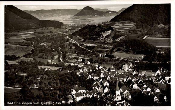 Postcard Bad Überkingen in Württemberg, aerial photograph