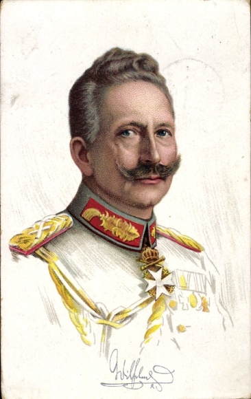 Artist Postcard Kaiser Wilhelm II, Portrait, Hamburg Sacrifice Day 1916 for Army and Navy