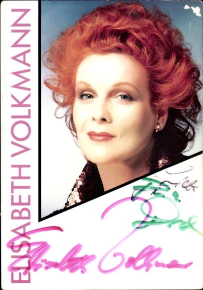 Postcard actress Elisabeth Volkmann, portrait, autograph