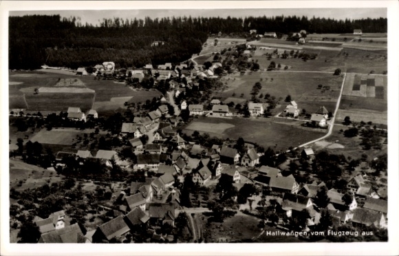 Postcard Hallwangen Dornstetten in the Black Forest Württemberg, aerial photograph