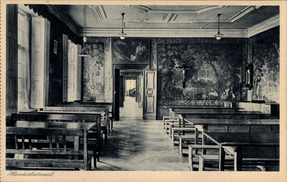 Ak Zangberg Oberbayern, Erziehungs-Institut St. Joseph der Salesianerinnen, Handarbeitssaal