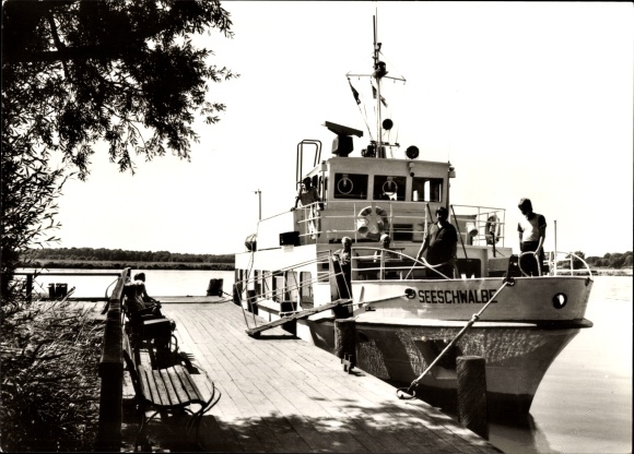 Ak Ostseebad Zinnowitz op Usedom, vakantiedienst van IG Wismut, passagiersschip, MS Seeschwalbe