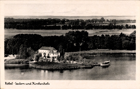 Postcard Röbel an der Müritz, starfish and church wood