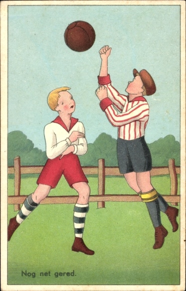 Artist Postcard Nog net gered, Basketball