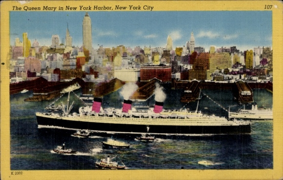 PC New York City USA, Queen Mary in Harbor